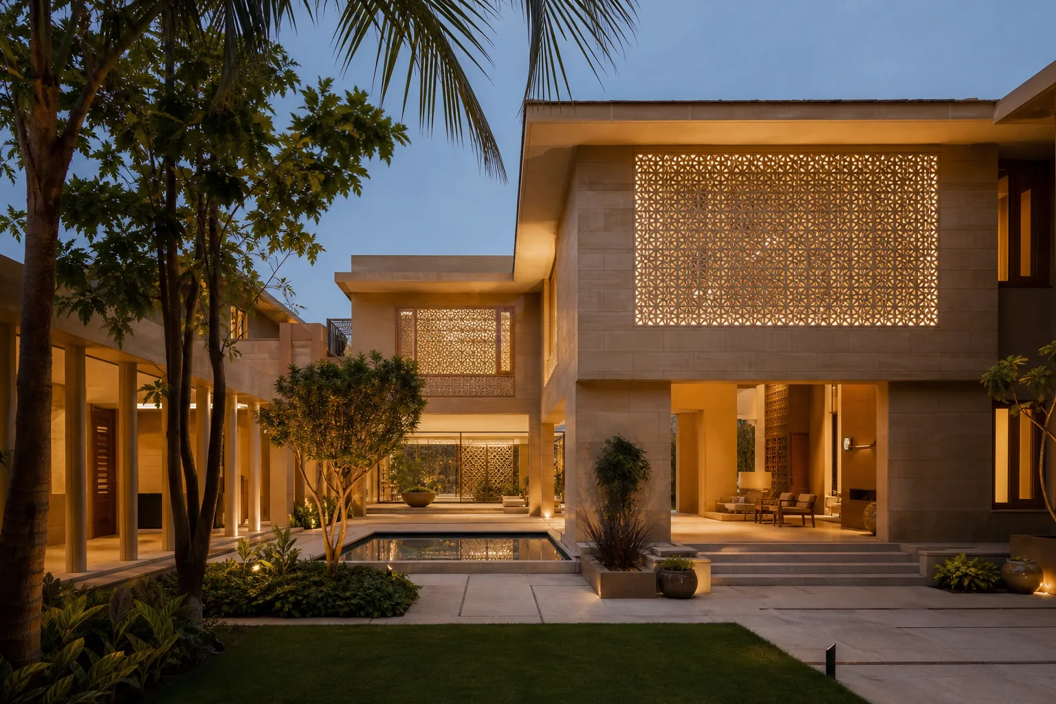 Modern Indian villa exterior — Studio Square Foot architectural design project